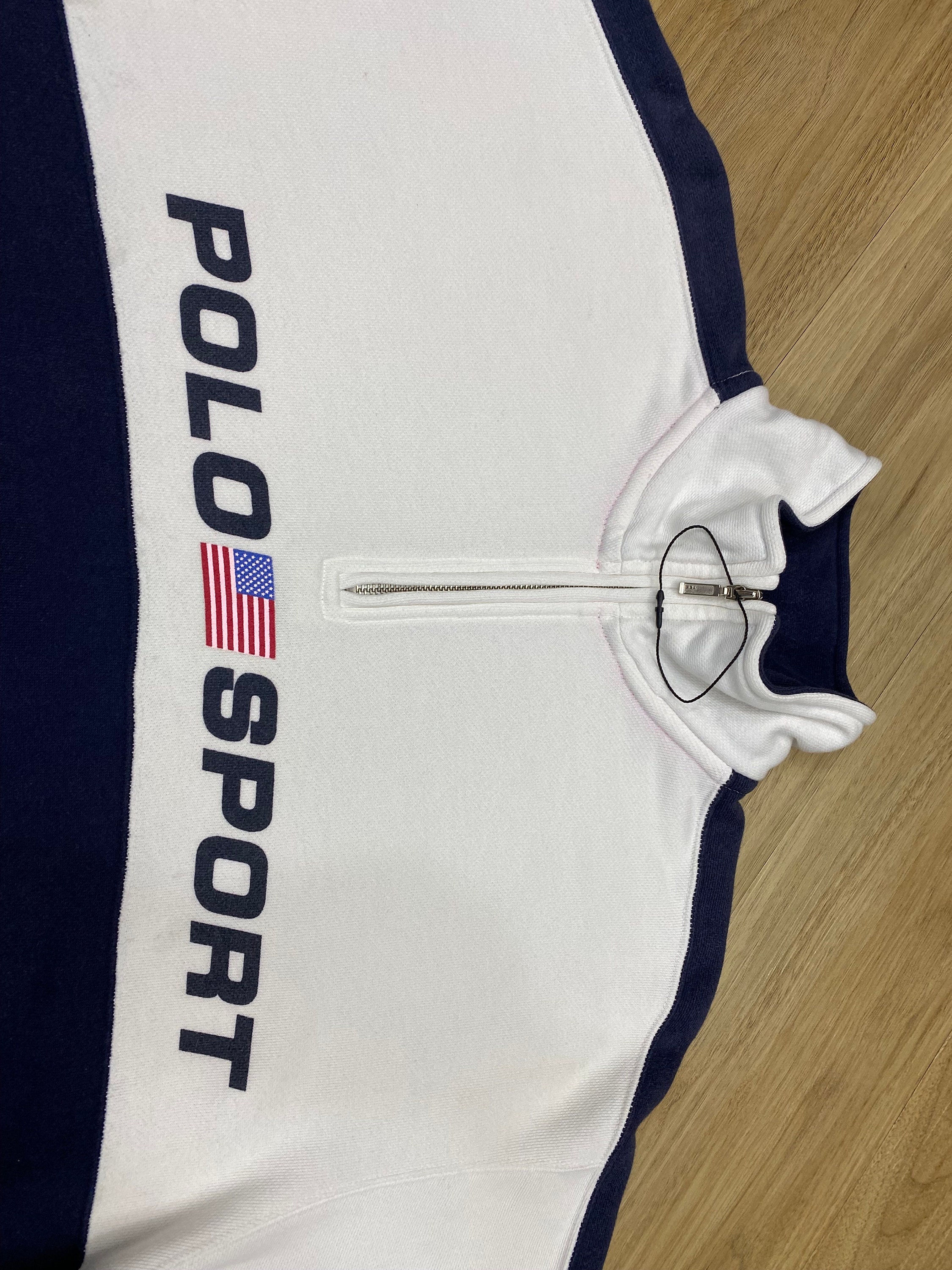90s polobyralphlauren ポロ swag flexwitme Vintage 90s Polo Ralph Lauren Quarter Zip Polo Shirt XL Grey Flag