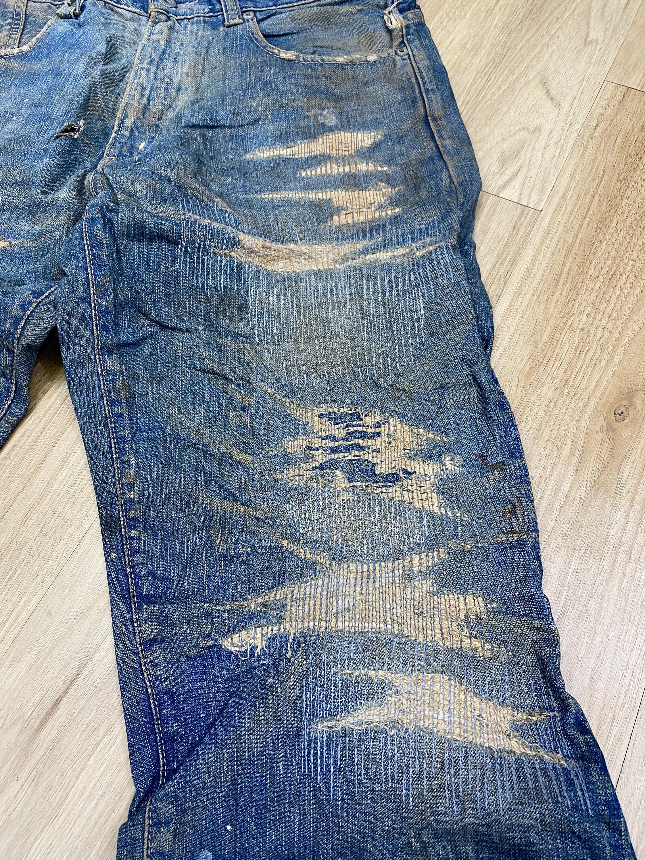 Size 34 Whiz Limited Distressed Japanese Brand Jeans - Etsy