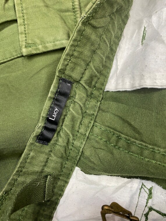 Size 36 Lucy Cargo Pants Multipocket Green Army Japanese Brand