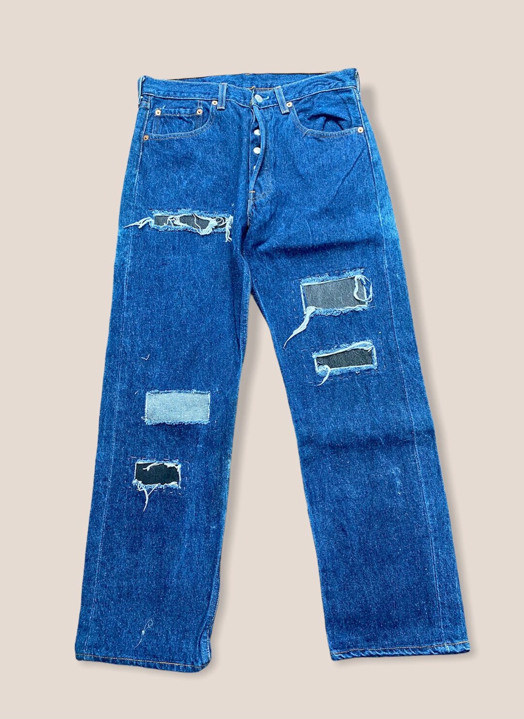 Buy Vintage Levi's 501 Jeans, Sz 32, Distressed Patchwork Straight