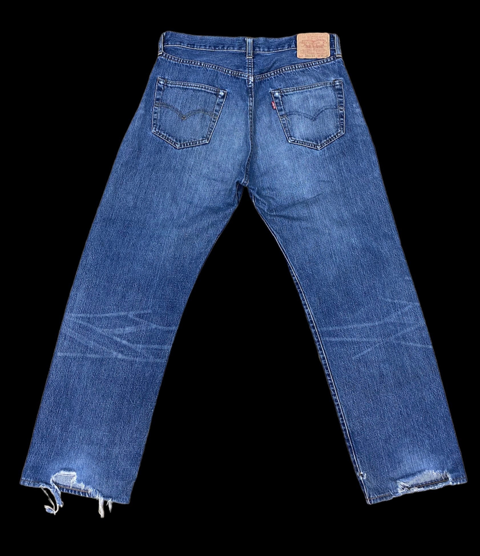 VTG LEVI 501 XX STRAIGHT LEG 36 X 36 BLUE DENIM JEANS USED