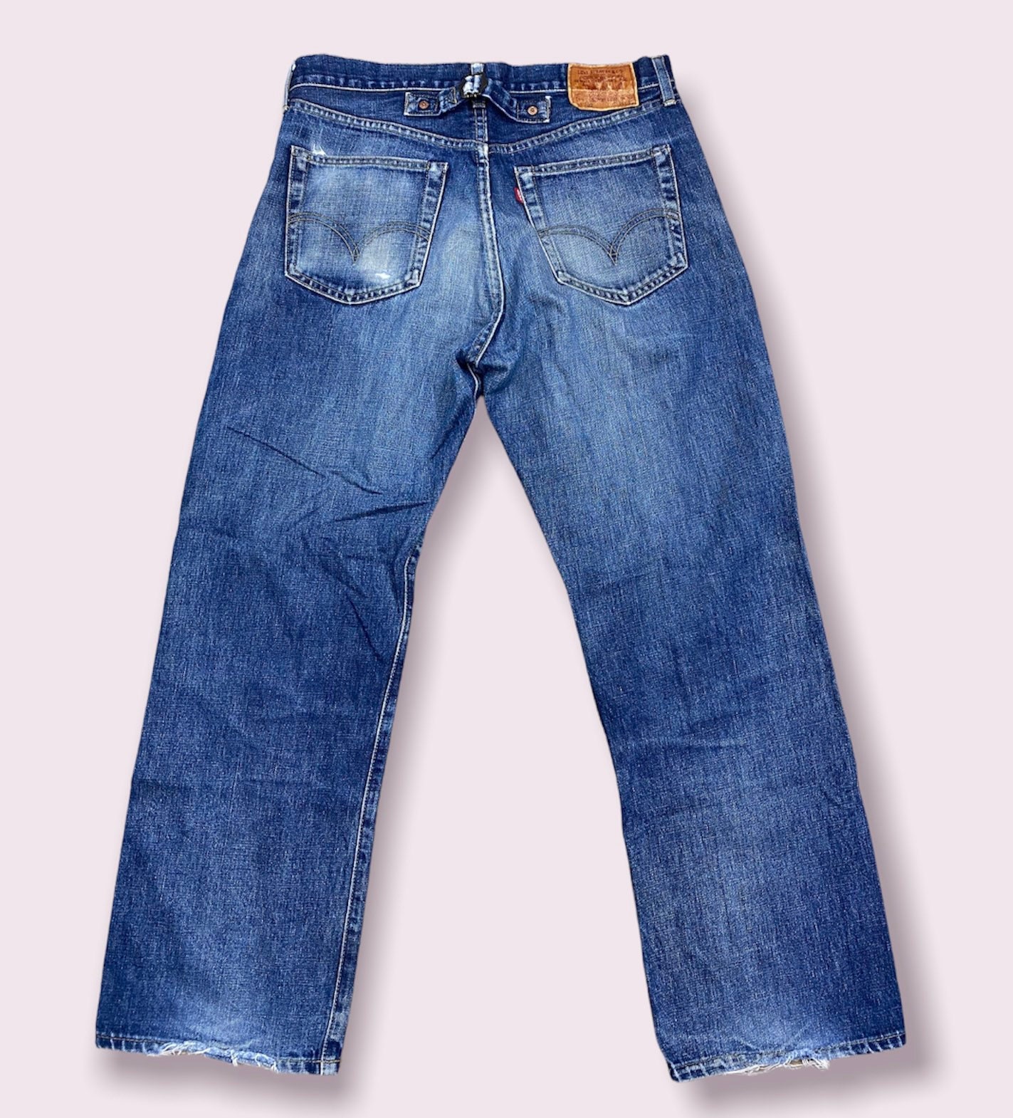 Levi's Big E 702 デニム W33 L36 Vintage Levis 702 Big E Japan Buckle Back Distressed