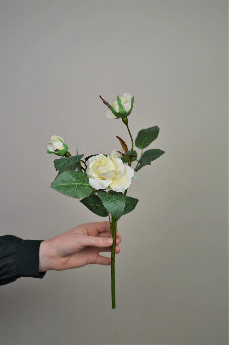 3 for 2 - Faux Cream Roses. All 3 Stems for the Price of 2! Artificial ...