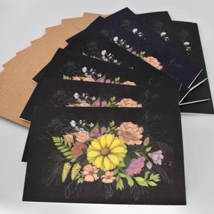 Blumen Grußkarten Set | 8er Kartenset | Handgemalte Blumen Grusskarten