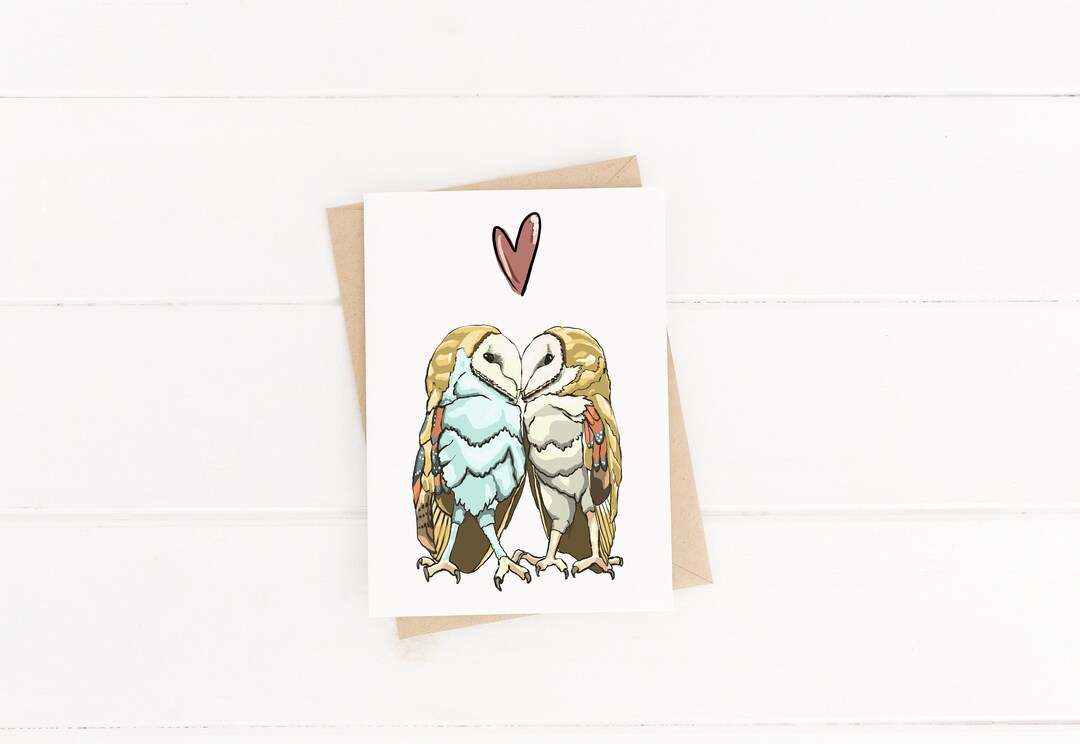 Eule Liebe Grußkarte Jubiläum Lustige I Love You Valentinstag Tier