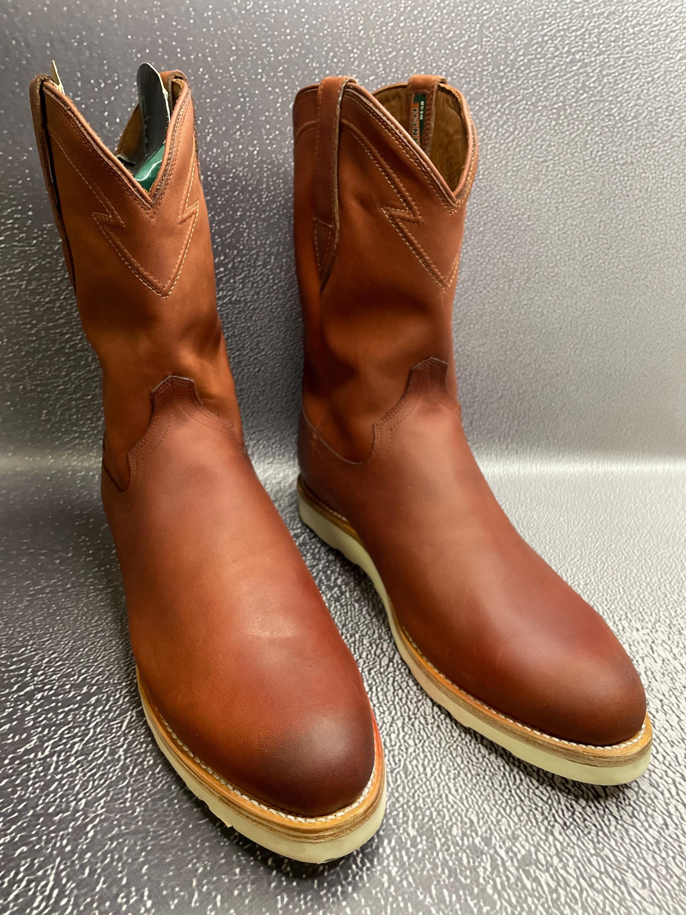 New Tecovas Men Ranch the Knox Brown Briar Calfskin Boots Size