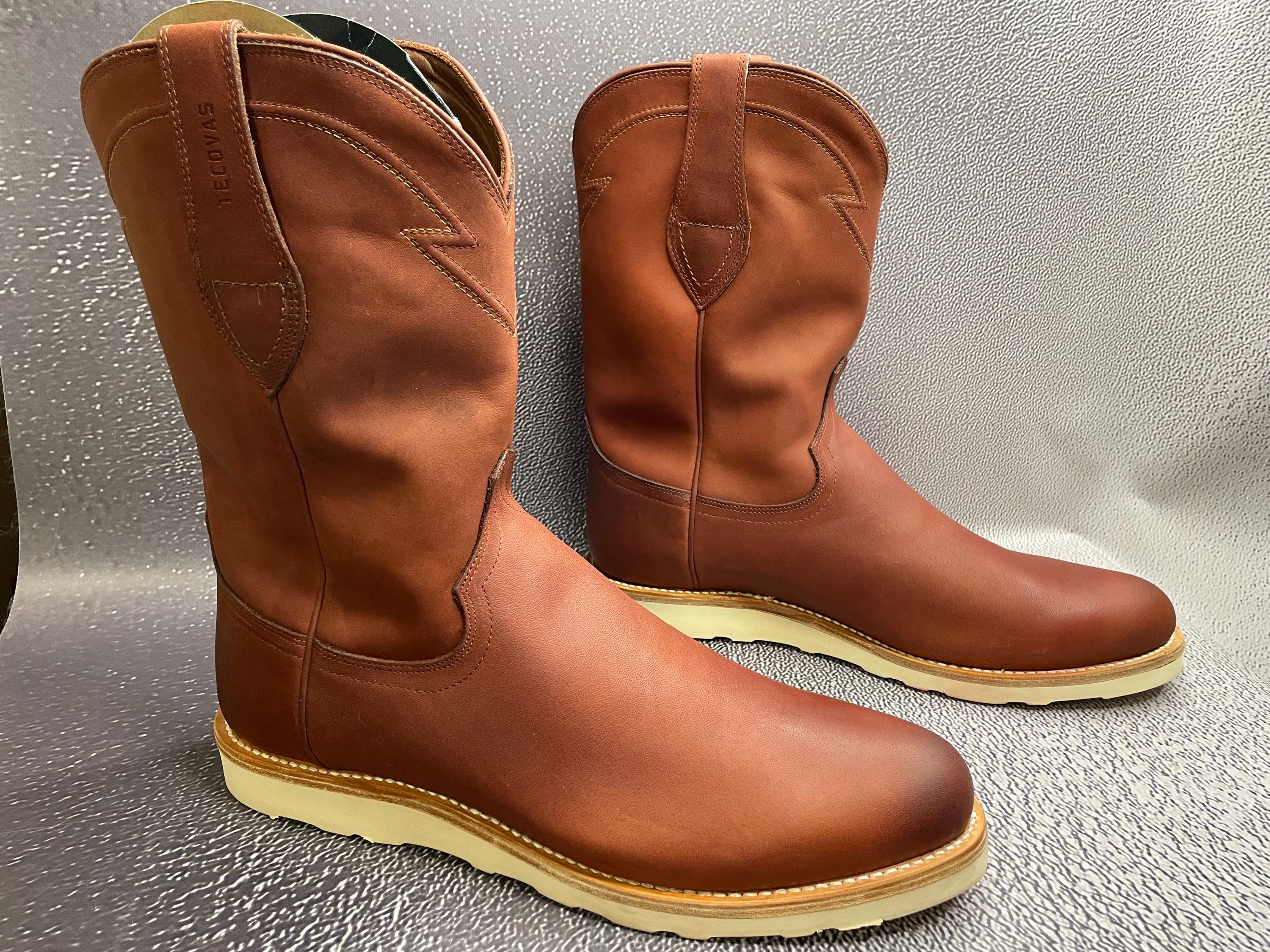 New Tecovas Men Ranch the Knox Brown Briar Calfskin Boots Size