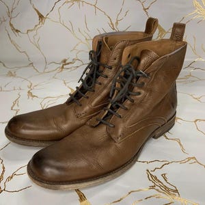 Frye Mens Phillip Lace Up Brown Boots 3487883 US9 D EU42