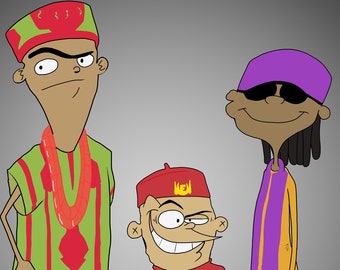 Ed, Edd n Eddy / Cartoon Network African Digital Print, Afro-inspirado