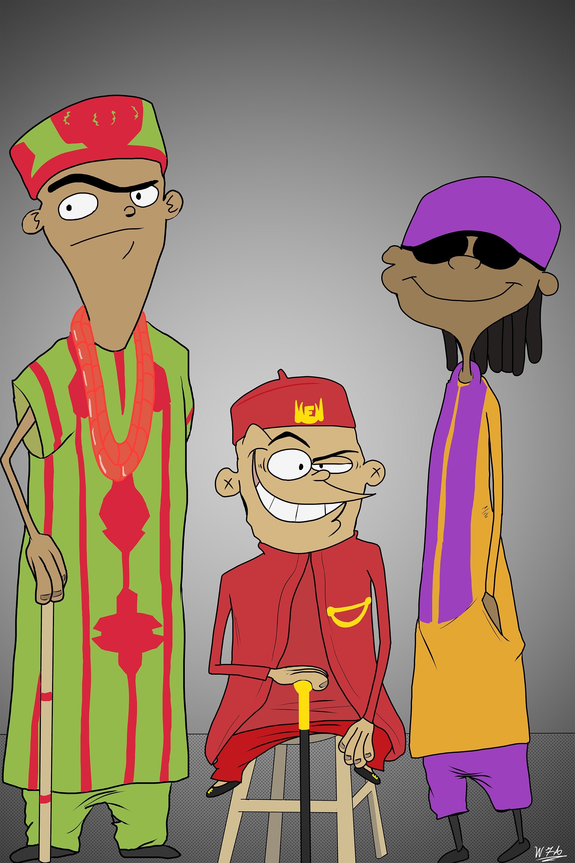Ed, Edd n Eddy / Cartoon Network African Digital Print, Afro-inspirado