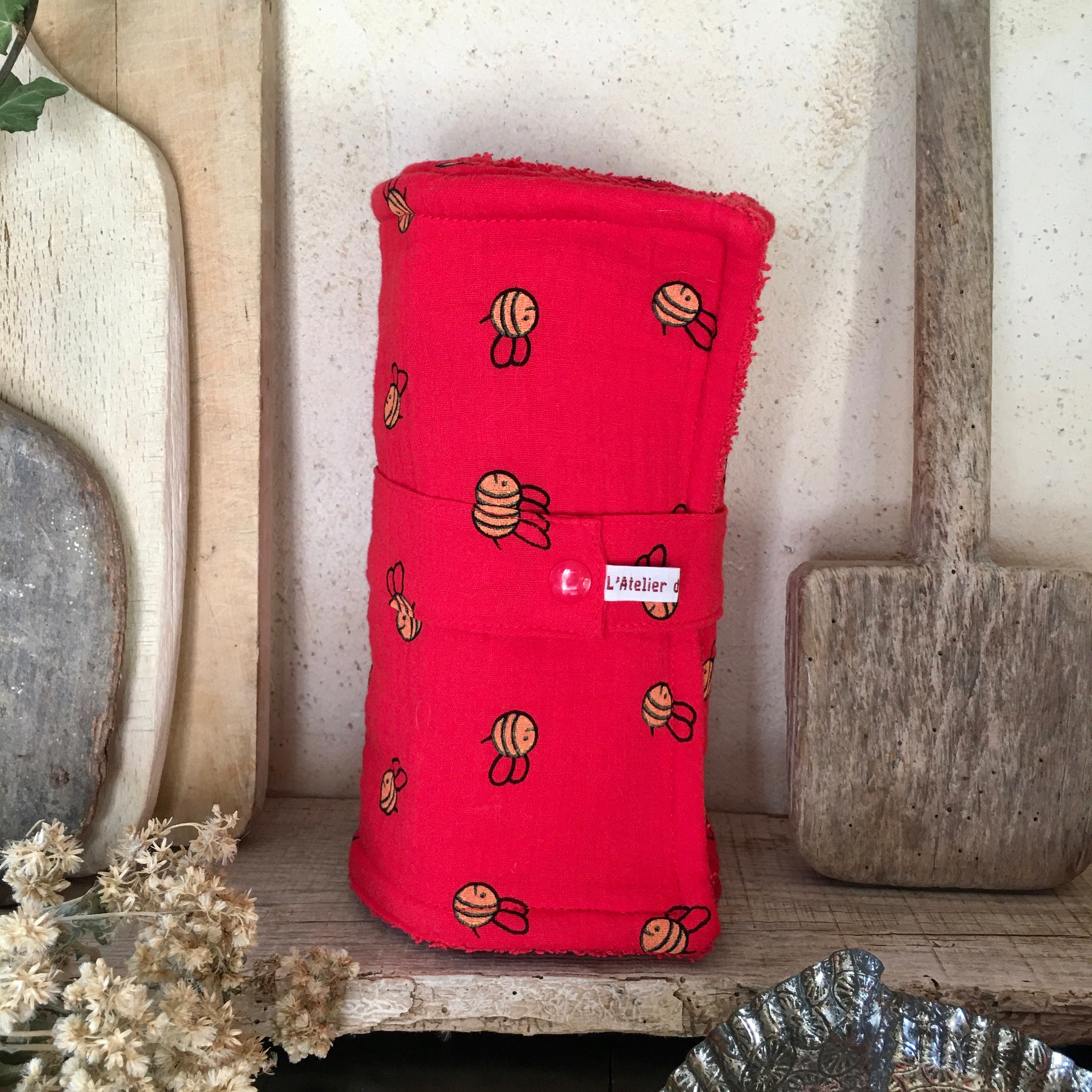 Essuie-Tout Lavable «Maya Gaze Coton Rouge