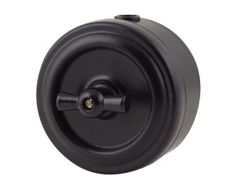 Interrupteur rotatif en saillie en metal, couleur noir