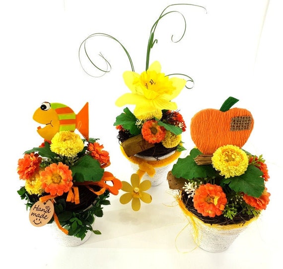 Gestecke 3 Stck Seide knstlich Bellis Osterglocke gelb Orange - Etsy.de
