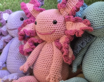PATTERN ONLY Axolotl Salamander Crochet Amigurumi Plush Doll