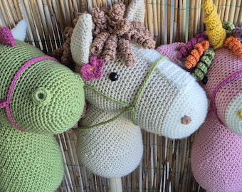 PATTERN ONLY Hobby Horse Dragon Dinosaur Triceratops Unicorn Fairy Tale Crochet Plush Amigurumi