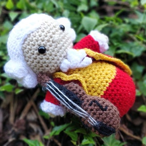 Wolfgang Amadeus Mozart with violin Amigurumi crochet PATTERN iconic people musician composer