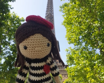 PATTERN ONLY Amélie in Paris Crochet France French Amigurumi Doll