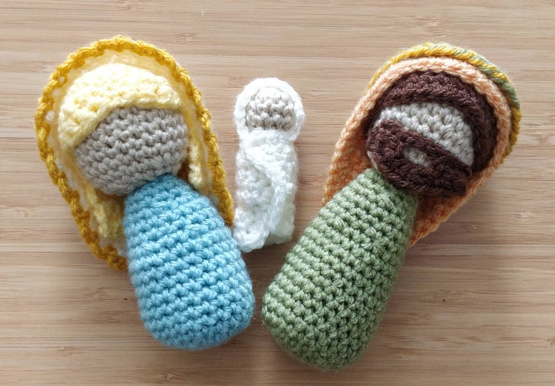 PATTERN ONLY Crochet Amigurumi Mini Nativity Scene Christmas Dolls Mary ...