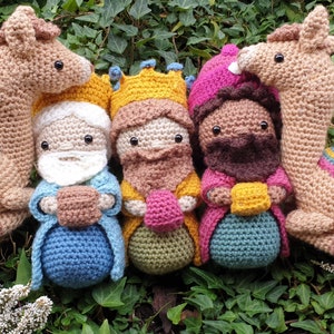 PATTERN ONLY crochet amigurumi Nativity Scene Christmas Dolls Melchior Balthasar Balthazar Gaspar Camel 3 magic kings Three Magi
