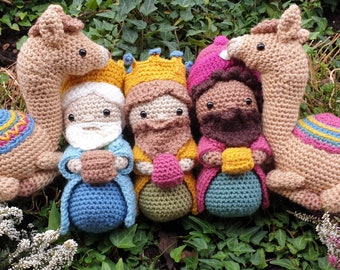 PATTERN ONLY crochet amigurumi Nativity Scene Christmas Dolls Melchior Balthasar Balthazar Gaspar Camel 3 magic kings Three Magi