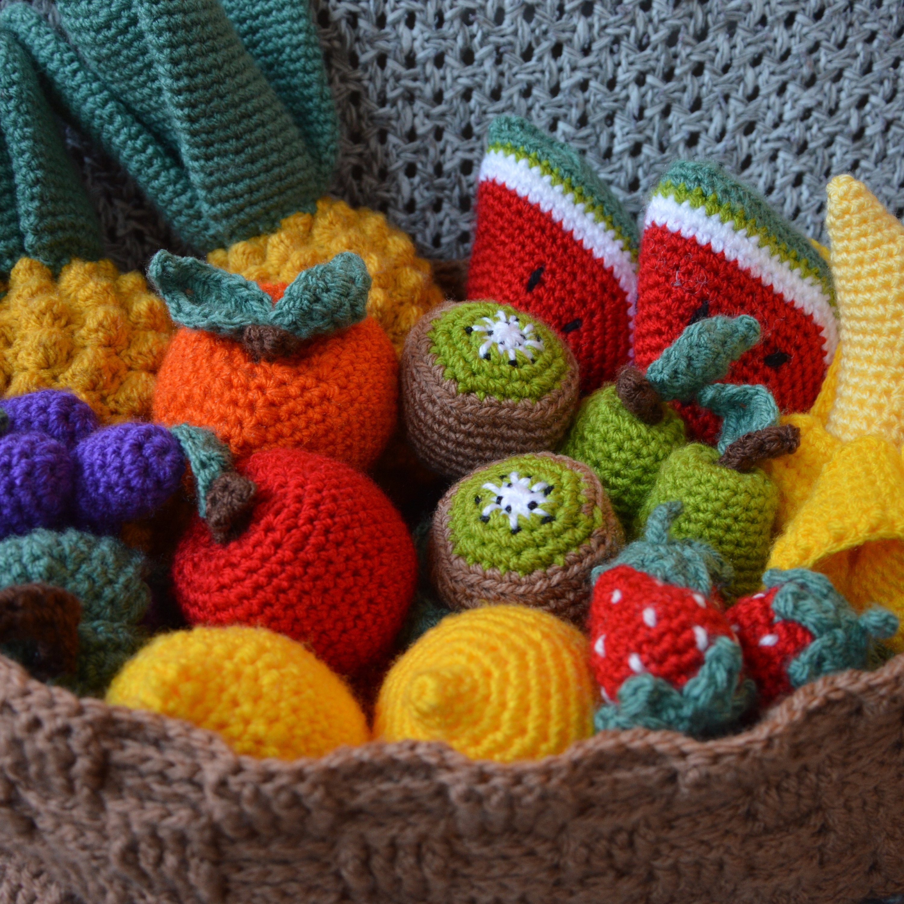Fruit Food Basket Amigurumi Crochet Toys Pattern Baby Montessori