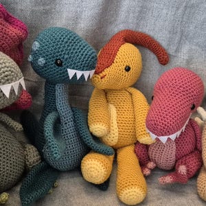 PATTERN ONLY Dinosaur Set Collection Ankylosaurus Dilophosaurus Parasaurolophus Plesiosaurus Spinosaurus crochet amigurumi Jurassic