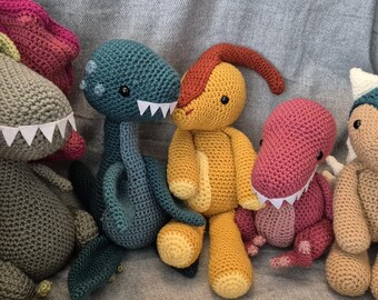 PATTERN ONLY Dinosaur Set Collection Ankylosaurus Dilophosaurus Parasaurolophus Plesiosaurus Spinosaurus crochet amigurumi Jurassic