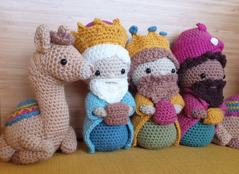 PATTERN ONLY crochet amigurumi Nativity Scene Christmas Dolls Melchior Balthasar Balthazar Gaspar Camel 3 magic kings Three Magi image 3