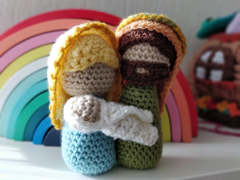 PATTERN ONLY Crochet Amigurumi Mini Nativity Scene Christmas Dolls Mary ...