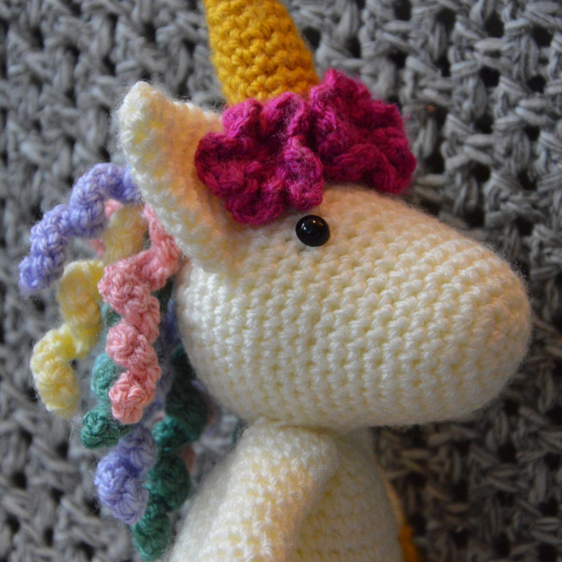 Unicorn Amigurumi Colourfull Curly Hair and Tail Crochet Toys - Etsy