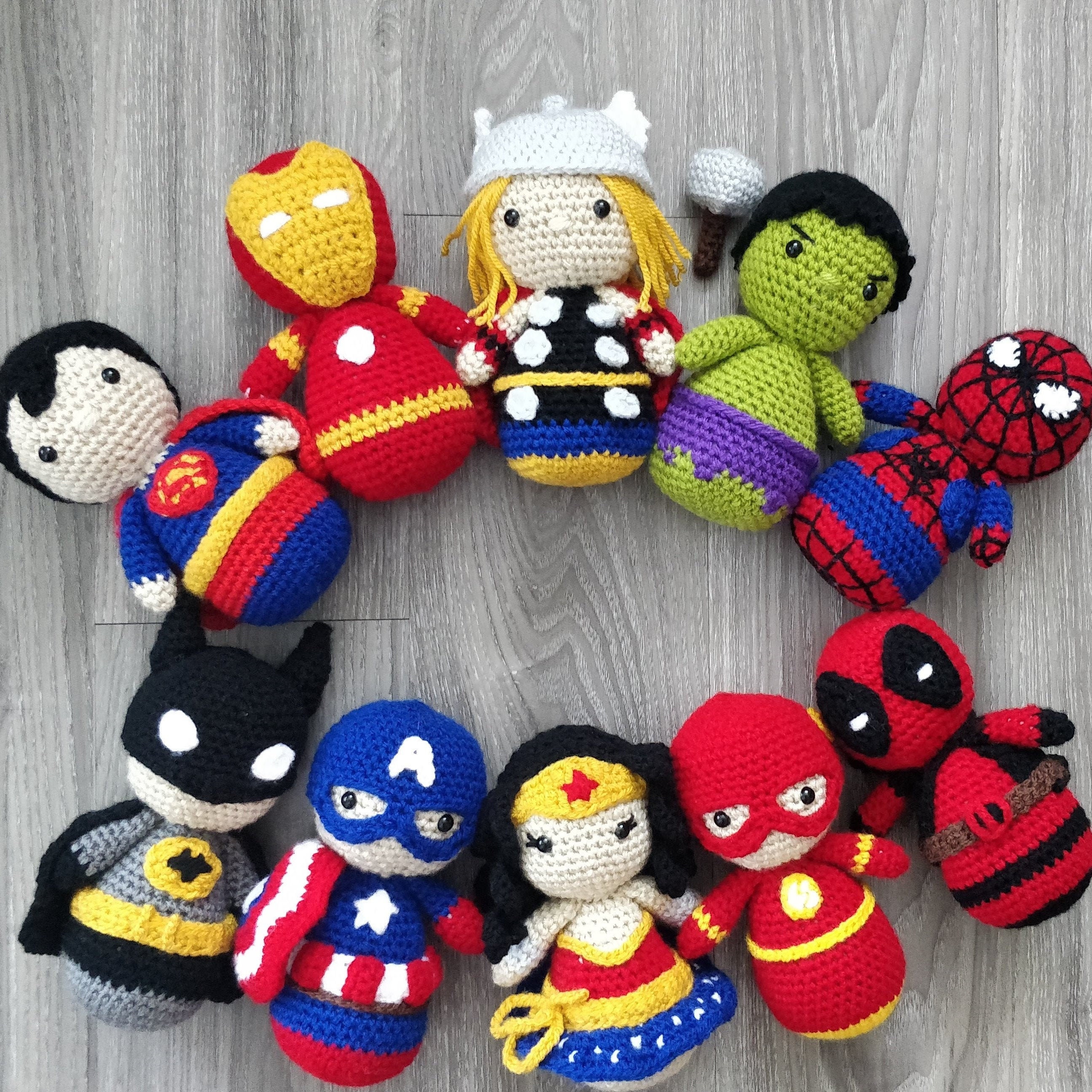 Super Hero Amigurumi Marvel DC Comics Hulk Spider Man Ironman Etsy