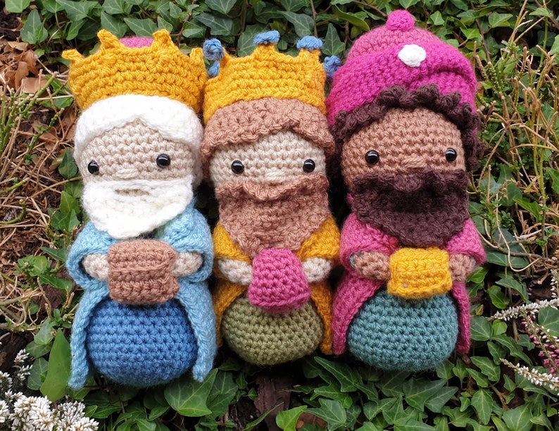 PATTERN ONLY Crochet Amigurumi Nativity Scene Christmas Dolls Melchior ...