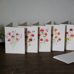 5ct - Aquarell Grußkarten Set (Blank & anpassbar)