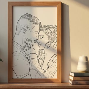 6 month anniversary gift for boyfriend. Custom couple portrait sentimental gifts for him on Christmas
