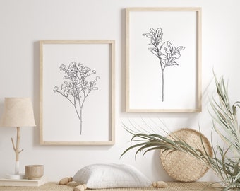 Lovely boho floral decor for bedroom. Downloadable prints room decor aesthetic boho wall art. Gallery minimalist wall art.