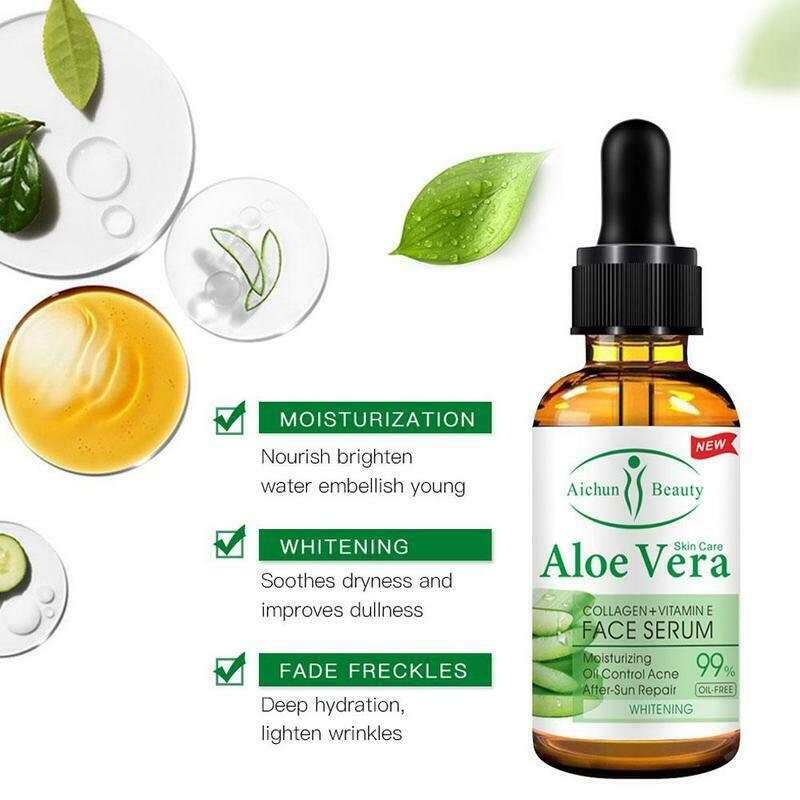 Aloe Vera Face Serum Collagen & Vitamin E Whitening Smoothing Etsy