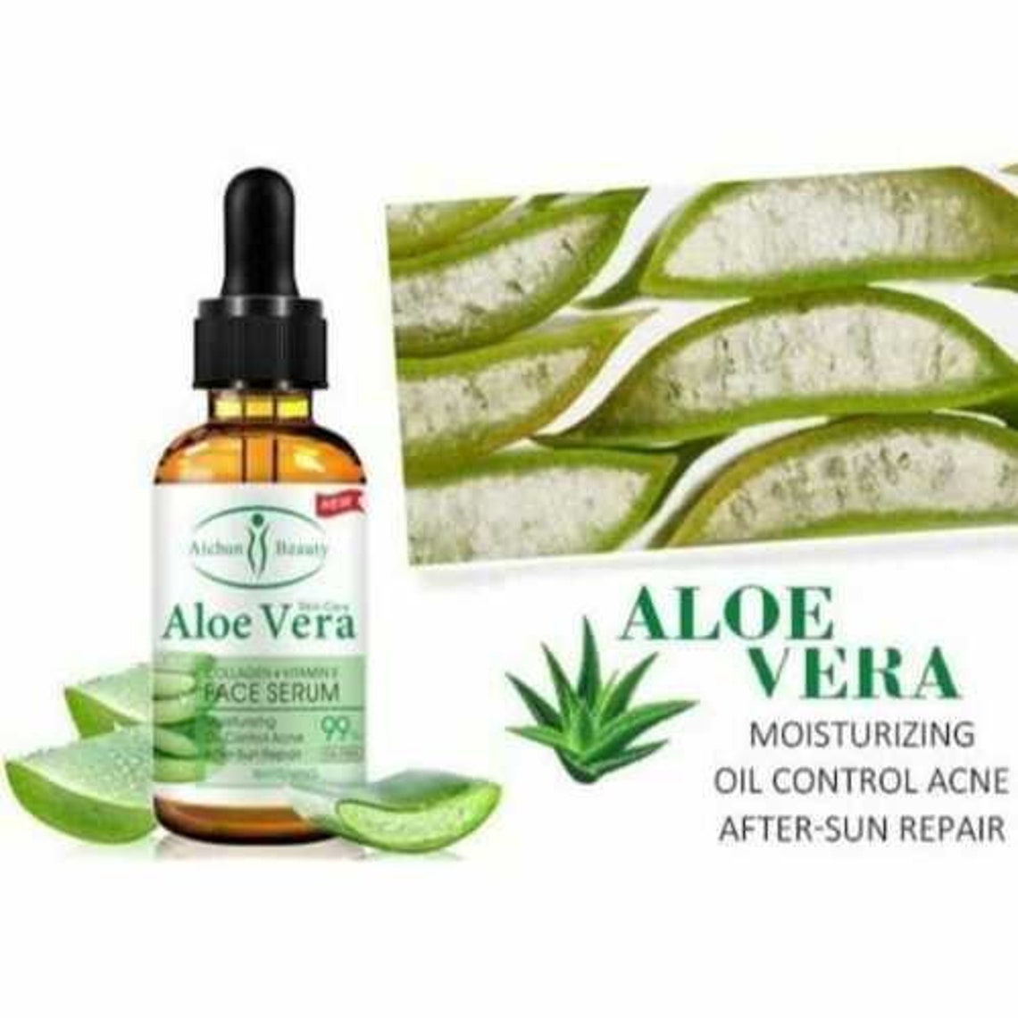 Aloe Vera Face Serum Collagen & Vitamin E Whitening Smoothing Etsy
