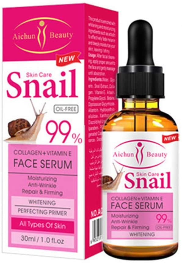 Snail Face Serum 99 Vitamin E Collagen Face Whitening Lifting Etsy