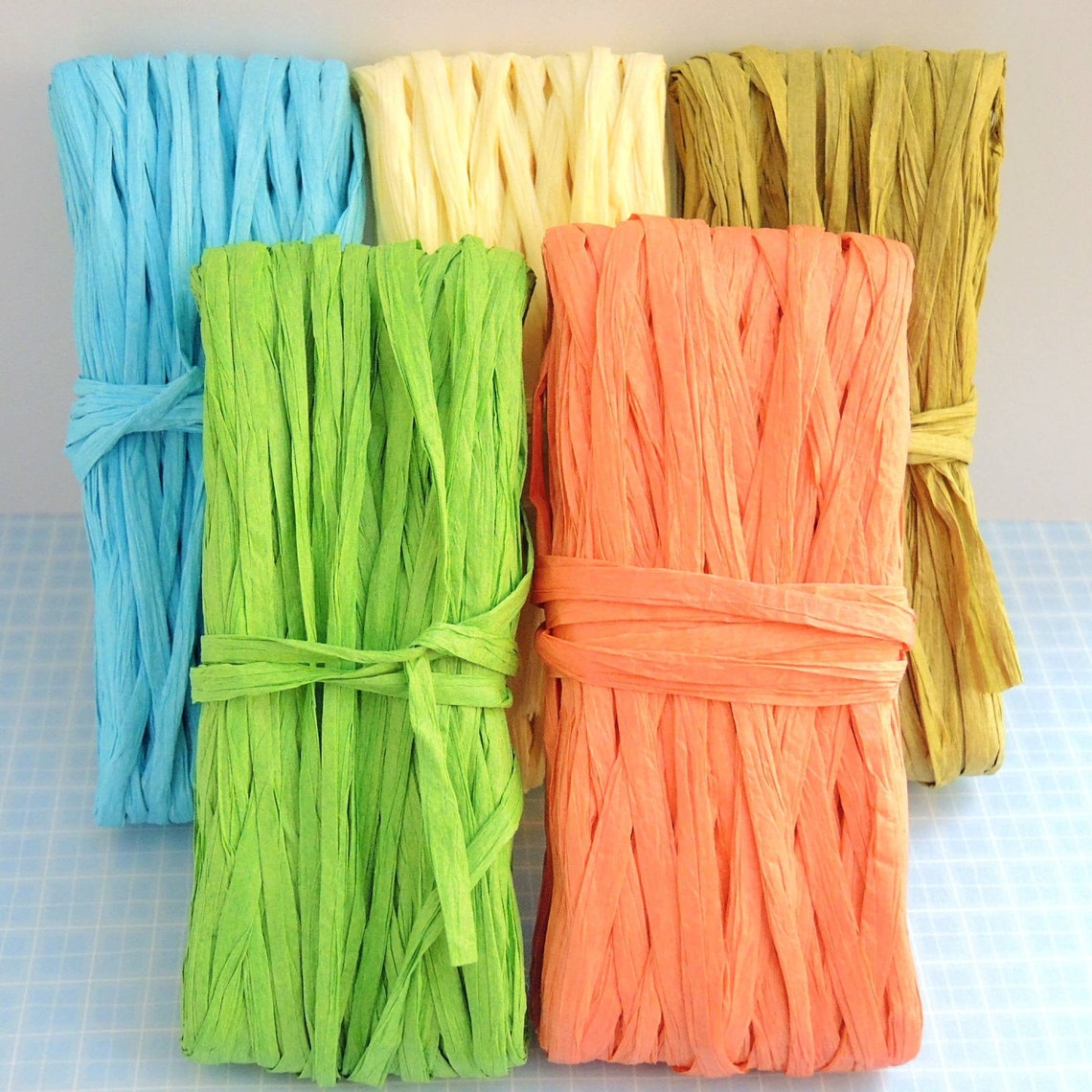 Coloured paper raffia 5m or 10m raffia ribbon/string Etsy France