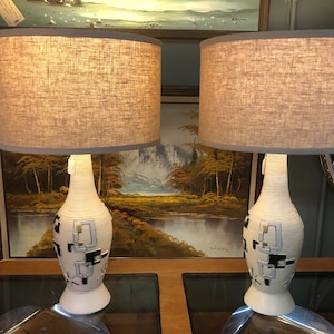 Vintage MCM ceramic Lamp Set