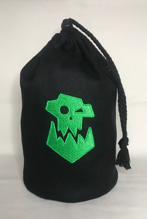 Ork Army Large Standing Black Dice Bag Embroidered Symbol | Etsy