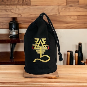 Space Elves Army Large Standing Black Dice Bag - Embroidered Symbol