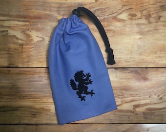 Company of the Great Wolf / Wolf Marines Army Light Blue Würfeltasche - Gesticktes Symbol