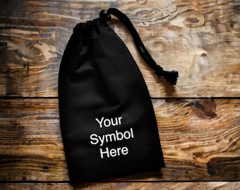 Custom/Choose Your Own Colours Dice Bag - Embroidered Symbol