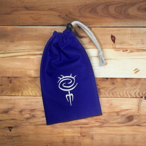 Sacchetto per dadi blu degli elfi del mare - Simbolo ricamato