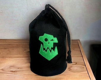 Ork Army Large Standing Black Dice Bag - Embroidered Symbol