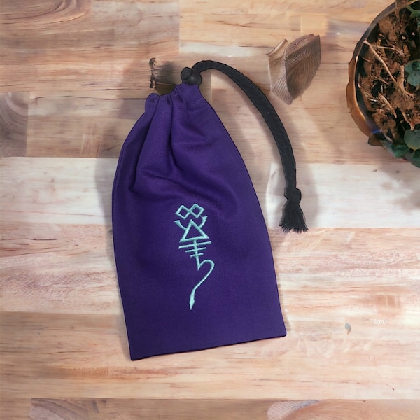 Death Space Elves Army Purple Dice Bag - Embroidered Symbol