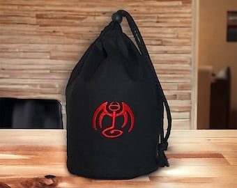 Dark Elves Army Large Standing Black Dice Bag - Embroidered Symbol