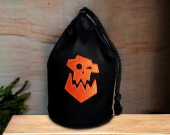 Ork Army Large Standing Black Dice Bag - Embroidered Symbol