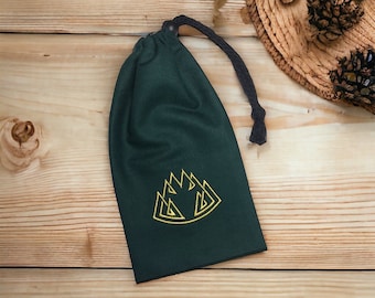 Dwarfs of the Old World Army Dark Green Dice Bag - Embroidered Symbol